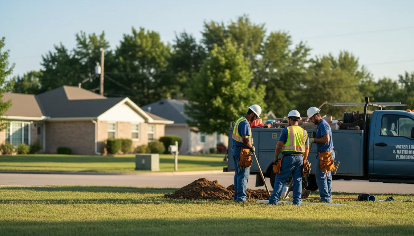 Residential water line and bathroom plumbing service in Coahoma, TX